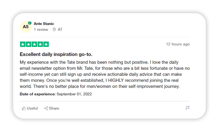 Experience The Real World Trustpilot review