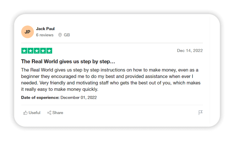 Experience The Real World Trustpilot review